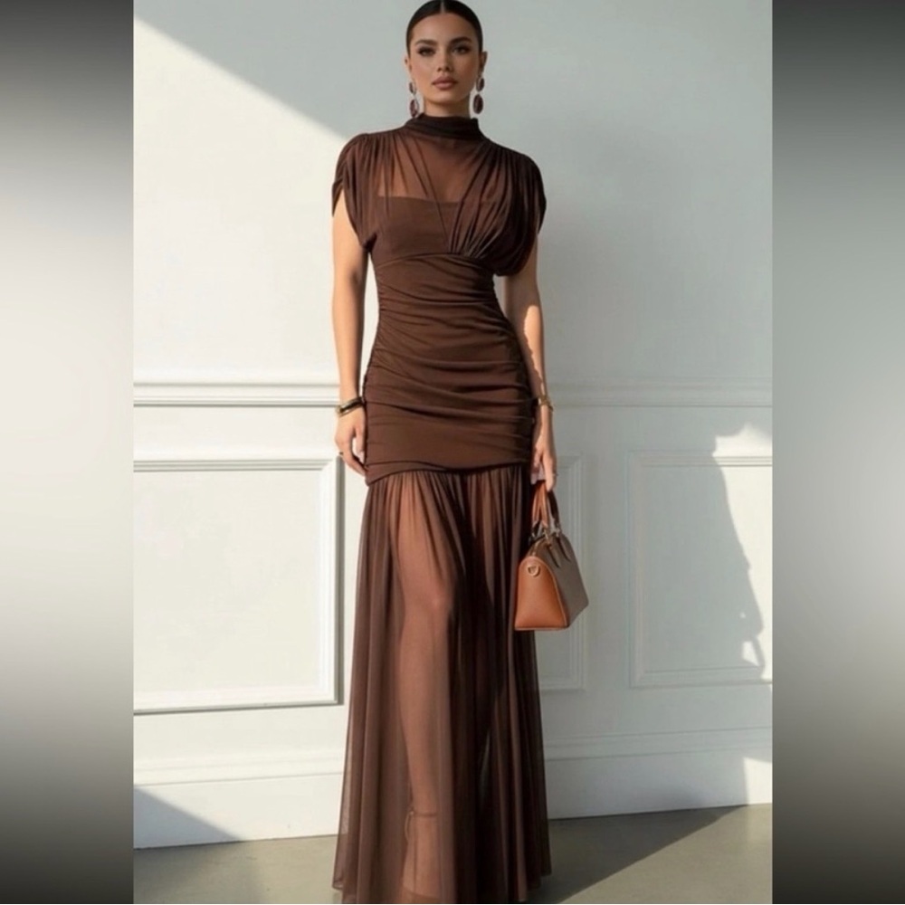 ZARA Draped Midi Dress